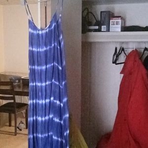 Merona - Size L Long Flowy Blue Sundress